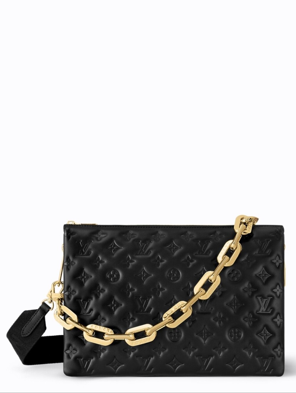 MSRP$5,800 Like NEW LV Louis Vuitton Lambskin Embossed Monogram Coussin MM Black - Picture 2 of 16